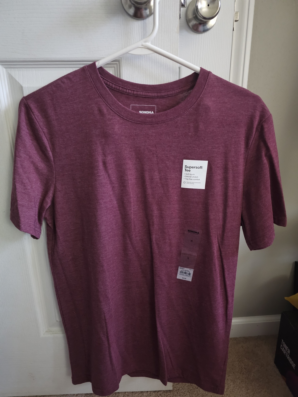 NWT Sonoma Men's Short Sleeve Tee in Wine Heather